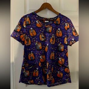 ❤️ Nightmare Before Christmas Women’s V-Neck Scrub Top Size XXL